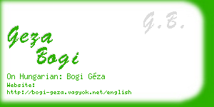 geza bogi business card